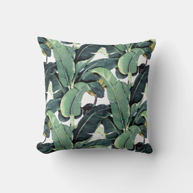 Coussin La banane tropicale laisse le carreau de paume (Recto)