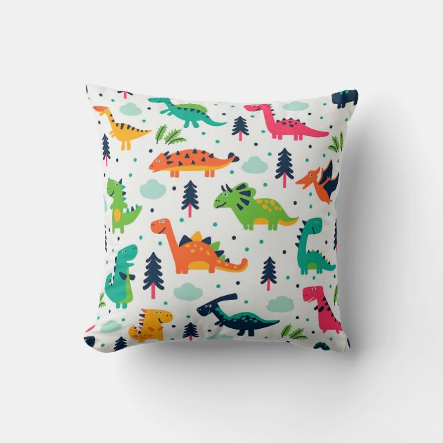 Coussin La bande dessinée de Dino de dinosaures badine (Recto)