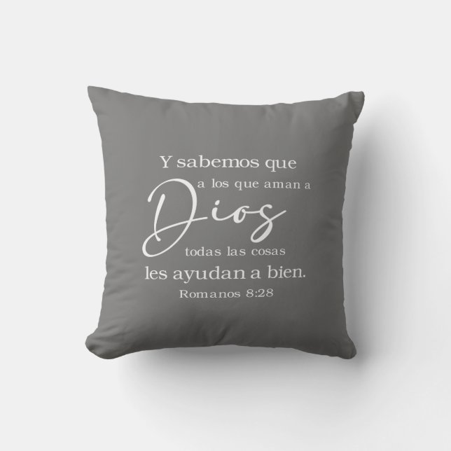 Coussin La Bible espagnole Verse Romanos 8:28 Cojín (Recto)