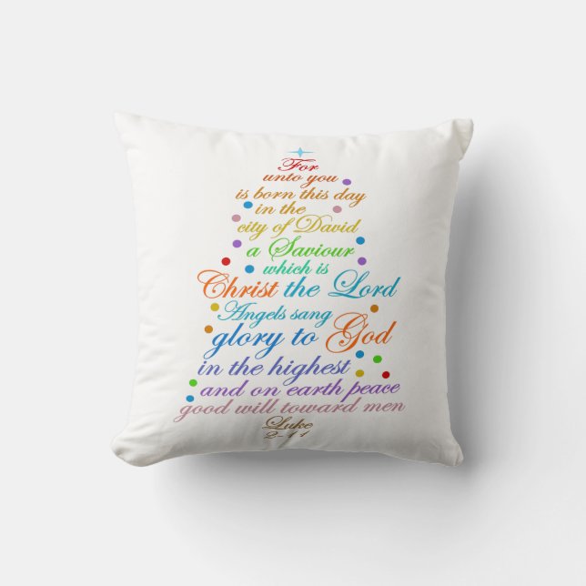 Coussin La Bible Verse de Noël (Recto)