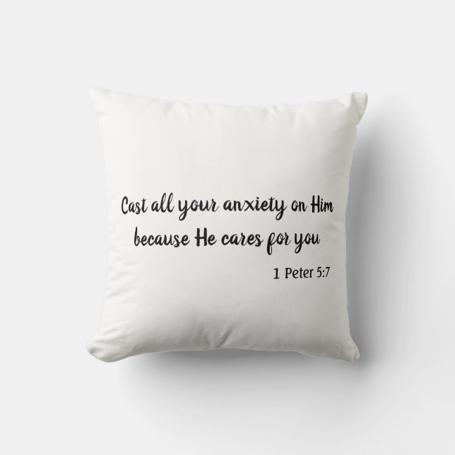 Coussin La Bible Verse de votre anxiété (Recto)