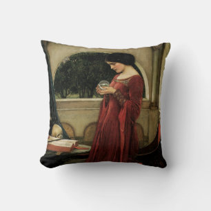 Coussin La Boule de cristal de John William Waterhouse