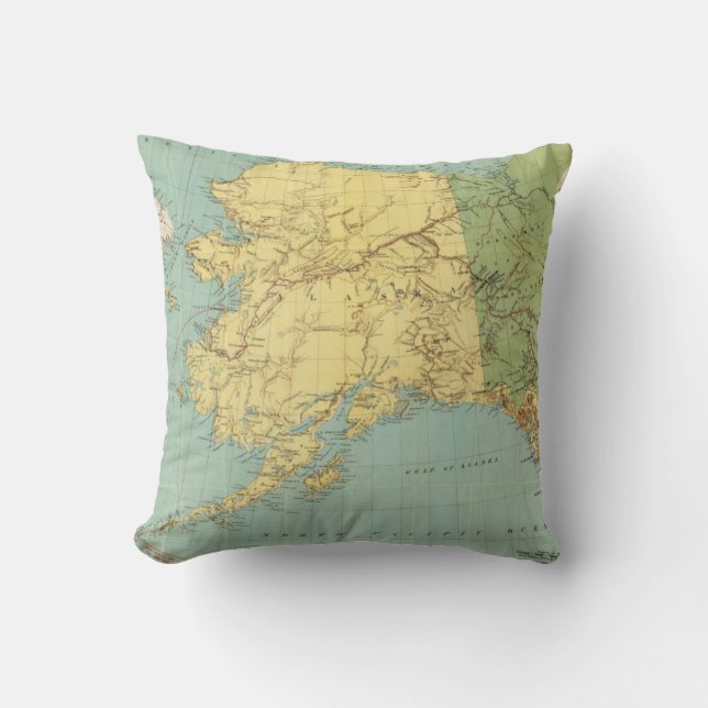 Coussin La carte de McNally de couche-point de l'Alaska (Recto)
