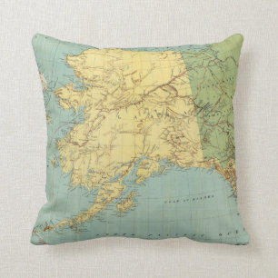 Coussin La carte de McNally de couche-point de l'Alaska
