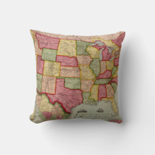 Coussin La carte ferroviaire de l'Union américaine des Éta