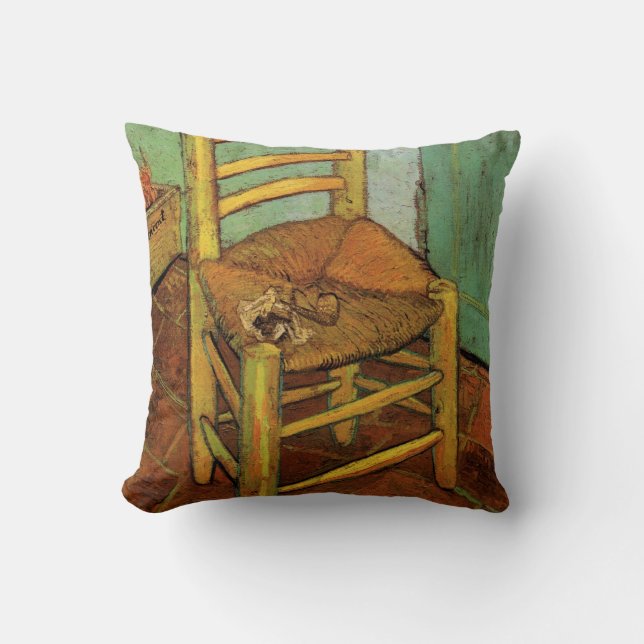 Coussin La chaise de Vincent avec son tuyau par Vincent va (Recto)