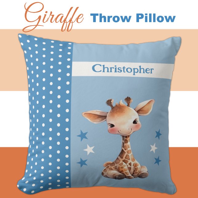 Coussin La chambre de l'enfant ajouter le nom de la girafe (Créateur téléchargé)