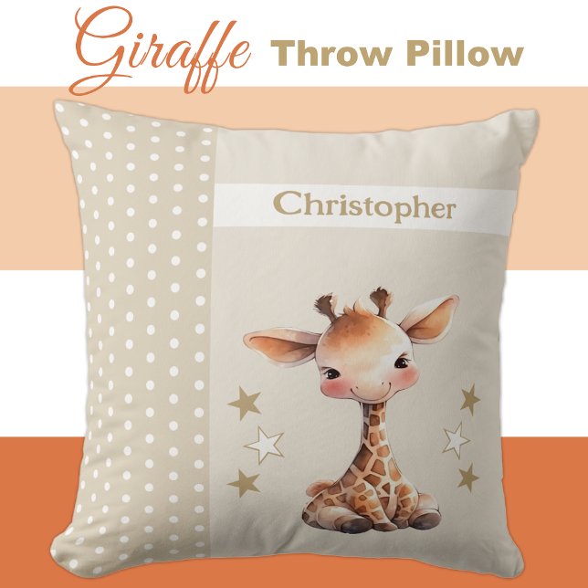 Coussin La chambre des enfants ajouter le nom de la girafe (Créateur téléchargé)