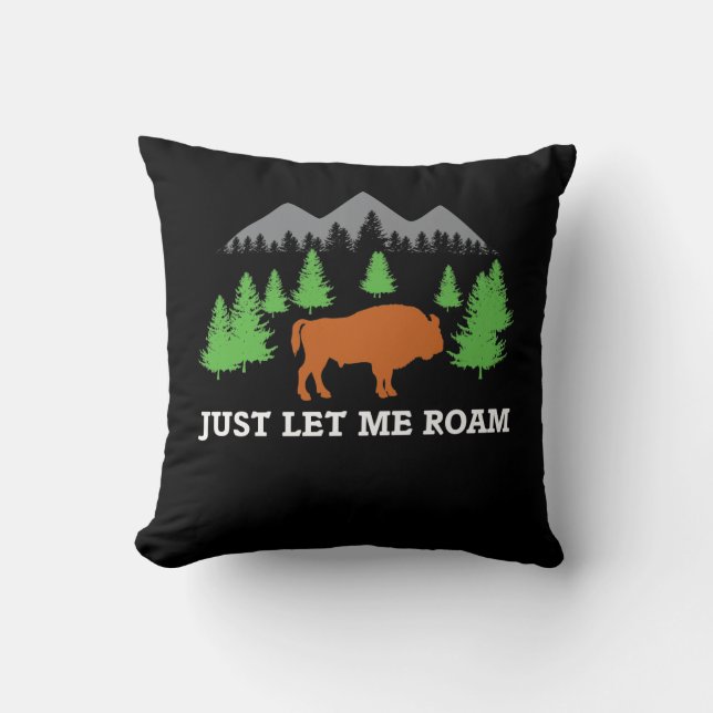 Coussin La chemise de Buffalo d'amusement m'a laissé errer (Recto)