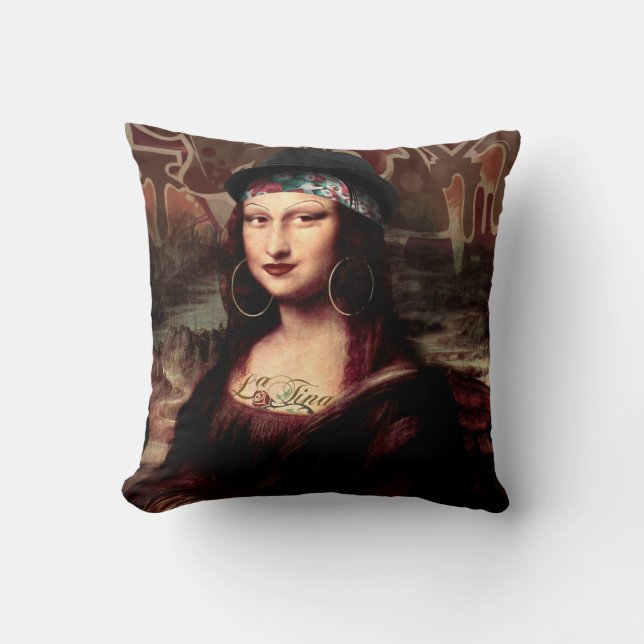 Coussin La Chola Mona Lisa Mexicaine (Recto)