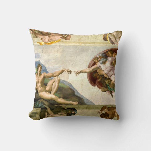 Coussin La création d'Adam par des beaux-arts de Michaël (Recto)