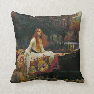 Coussin La Dame de Shalott sur l'eau