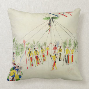 Coussin La danse de Sun de Shoshone (colorant sur la