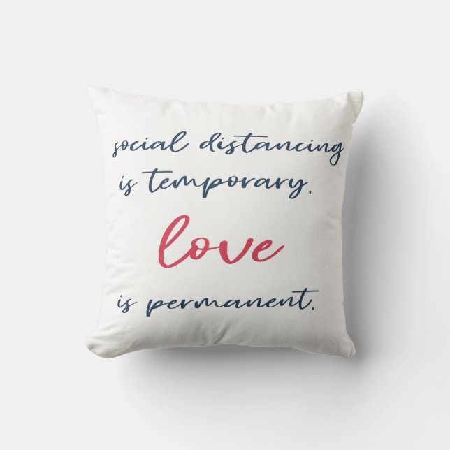 Coussin La distance sociale est temporaire | Citation typo (Recto)