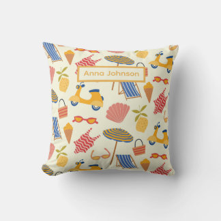 Coussin La dolce Vita Italian summer beach Pattern custom 