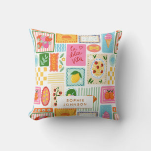 Coussin La Dolce Vita Italien Personnalisé Coloré
