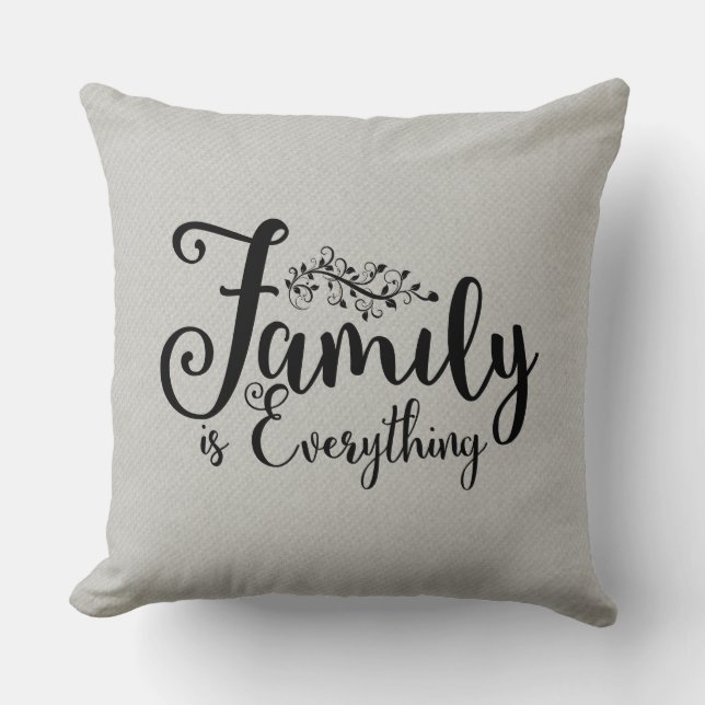 Coussin La famille, c'est tout ce que la typographie cite (Recto)