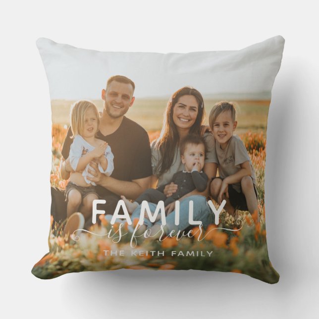 Coussin La famille est une photo pour toujours (Recto)