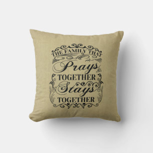 Coussin La Famille Prie Ensemble Reste Ensemble La Bible D