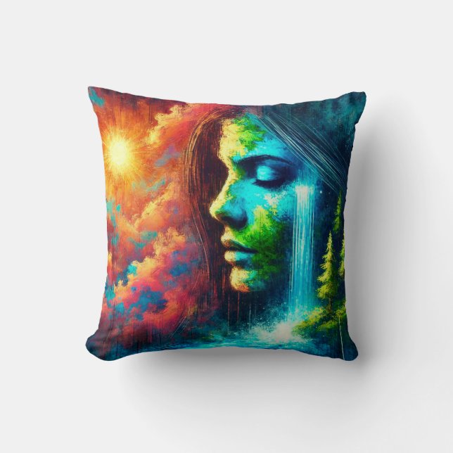 Coussin La femme comme terre : l'incarnation de la nature  (Recto)