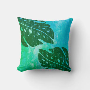 Coussin La feuille hawaïenne de Maikai Monstera teignent