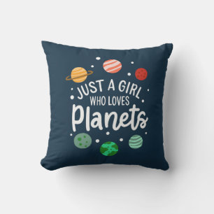 Coussin La Fille des sciences spatiales qui aime les planè