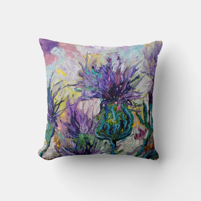 Coussin La Fin De L'Été Thistles Impressionniste Peinture  (Recto)