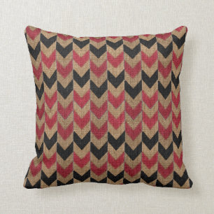 Coussin La flèche modèlent vers le bas   Tan, rouge fonc