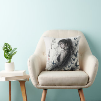 Coussin La Fleur de Geisha – Élégance Japonaise Intemporel