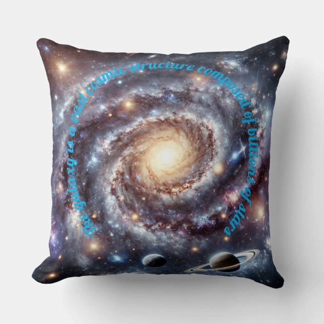 Coussin La galaxie est une vaste structure cosmique (Recto)
