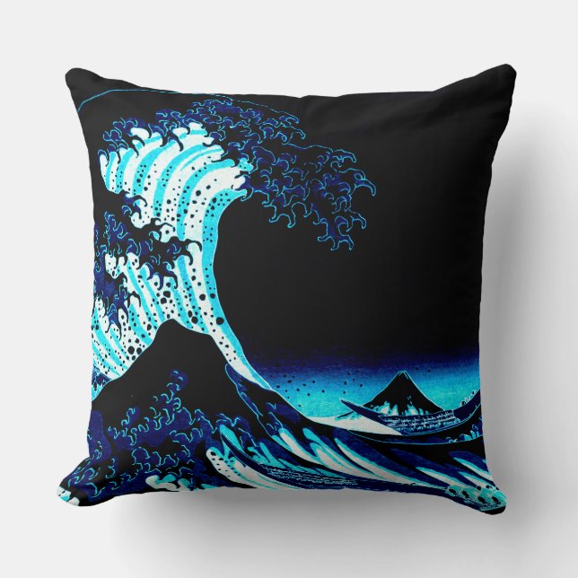 Coussin La Grande Vague Deep Blue (Recto)