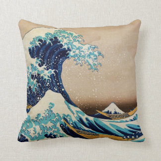 Coussin La grande vague par le Japonais de Hokusai