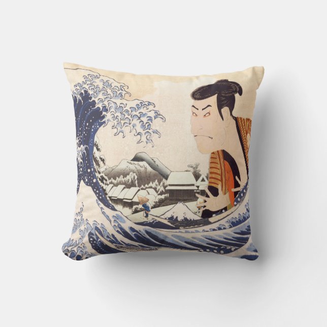 Coussin La Grande Vague Ukiyoe Collages (Recto)