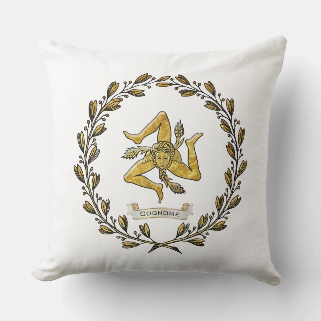 Coussin La guirlande olive sicilienne de Trinacria (Recto)