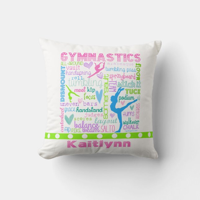 Coussin La gymnastique en pastel personnalisée exprime la (Recto)