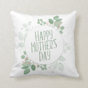 Coussin La Journée des mères et la couronne verte des Fe