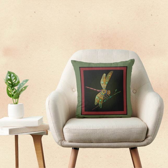 Coussin La libellule de son bijou rencontre Mandala en oli (Créateur téléchargé)