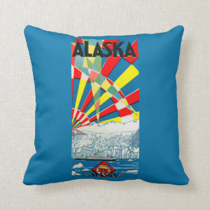 Coussin La ligne affiche de l'Alaska de paquebot