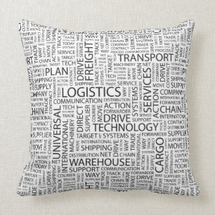 Coussin La LOGISTIQUE modèle avec des mots