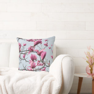Coussin La magnolia rose élégante fleurit Hanami paisibl
