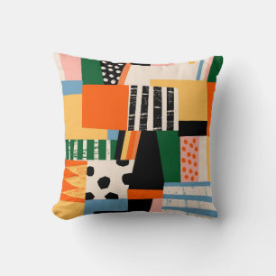 Coussin La main a dessiné différentes formes. Abstrait con