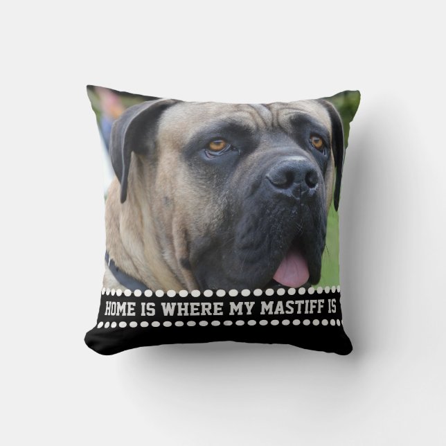 Coussin La maison de citation de chien de mastiff de photo (Recto)