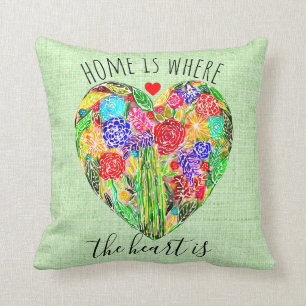 Coussin La maison est là où le coeur est l'oreiller