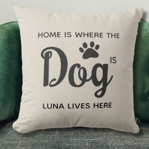 Coussin La maison est où est le chien