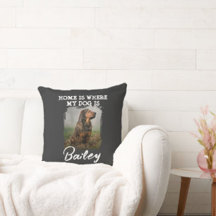 Coussin La maison est où est mon chien Personnalisé Nom et