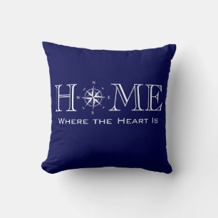 Coussin La maison est où le coeur est, conception nautique