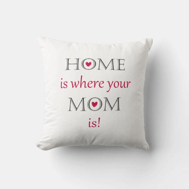 Coussin La maison est où votre maman est carreau (Recto)