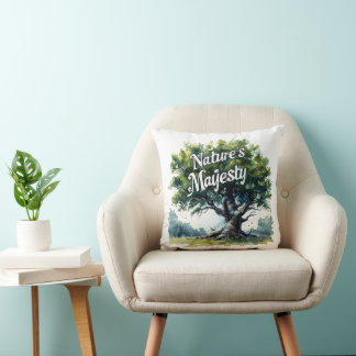 Coussin "La Majesté de la nature" - Jetée de chêne lunaire