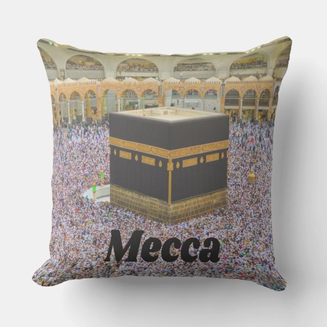 Coussin La Mecque Arabie Saoudite La ville la plus sacrée  (Recto)