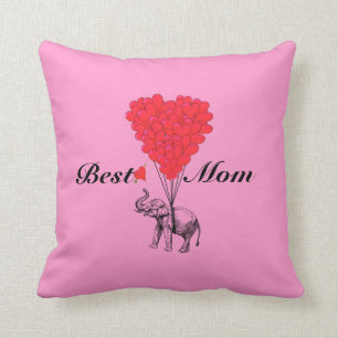 Coussin La meilleure maman d'éléphant romantique drôle